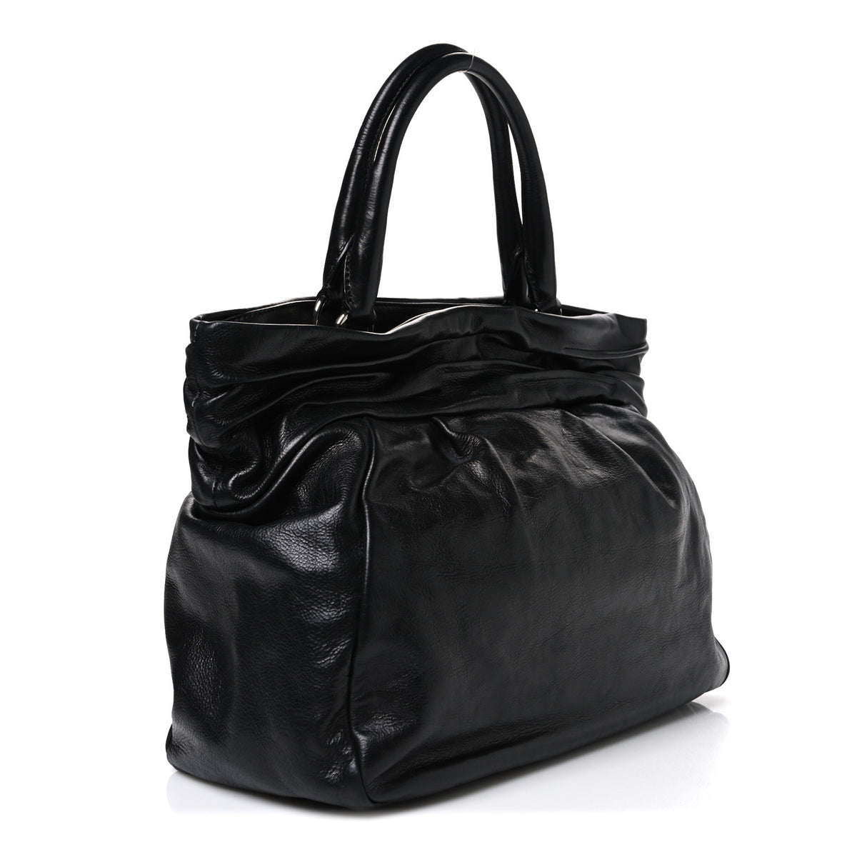 Prada Nappa Frills Tote Black 3 of 10