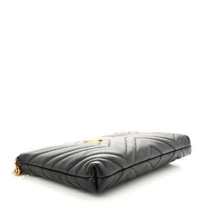 Gucci Calfskin Matelasse Mini GG Marmont Chain Bag Black 4 of 12
