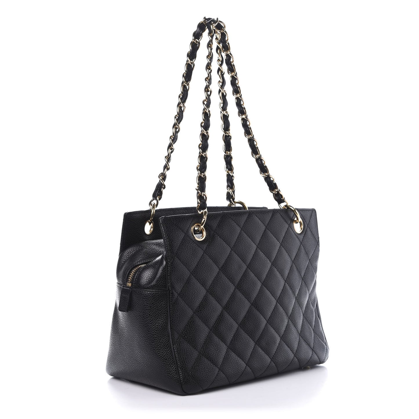Caviar Quilted Petit Timeless Tote PTT Black