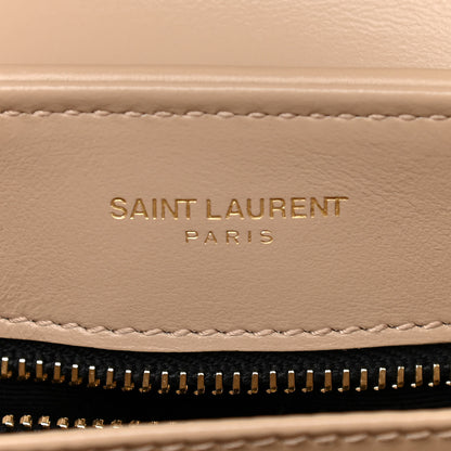 Saint Laurent Calfskin Y Quilted Monogram Toy Loulou Crossbody Bag Latte 6 of 11