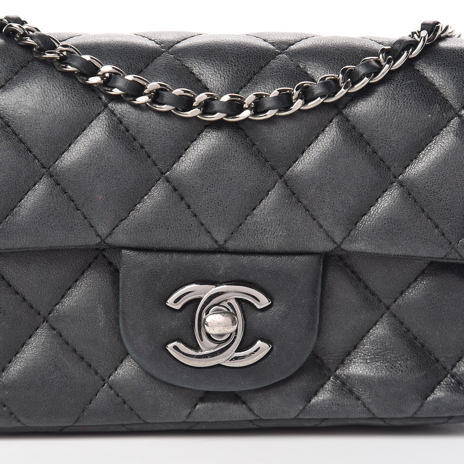 Chanel Lambskin Quilted Extra Mini Rectangular Flap Black 21 of 21