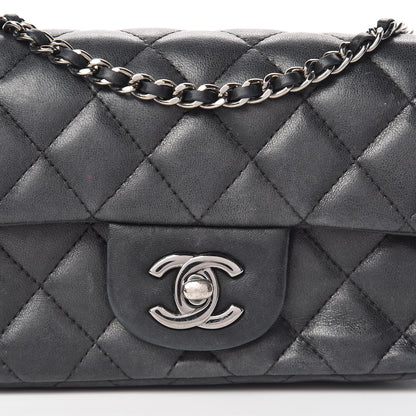 Chanel Lambskin Quilted Extra Mini Rectangular Flap Black 21 of 21