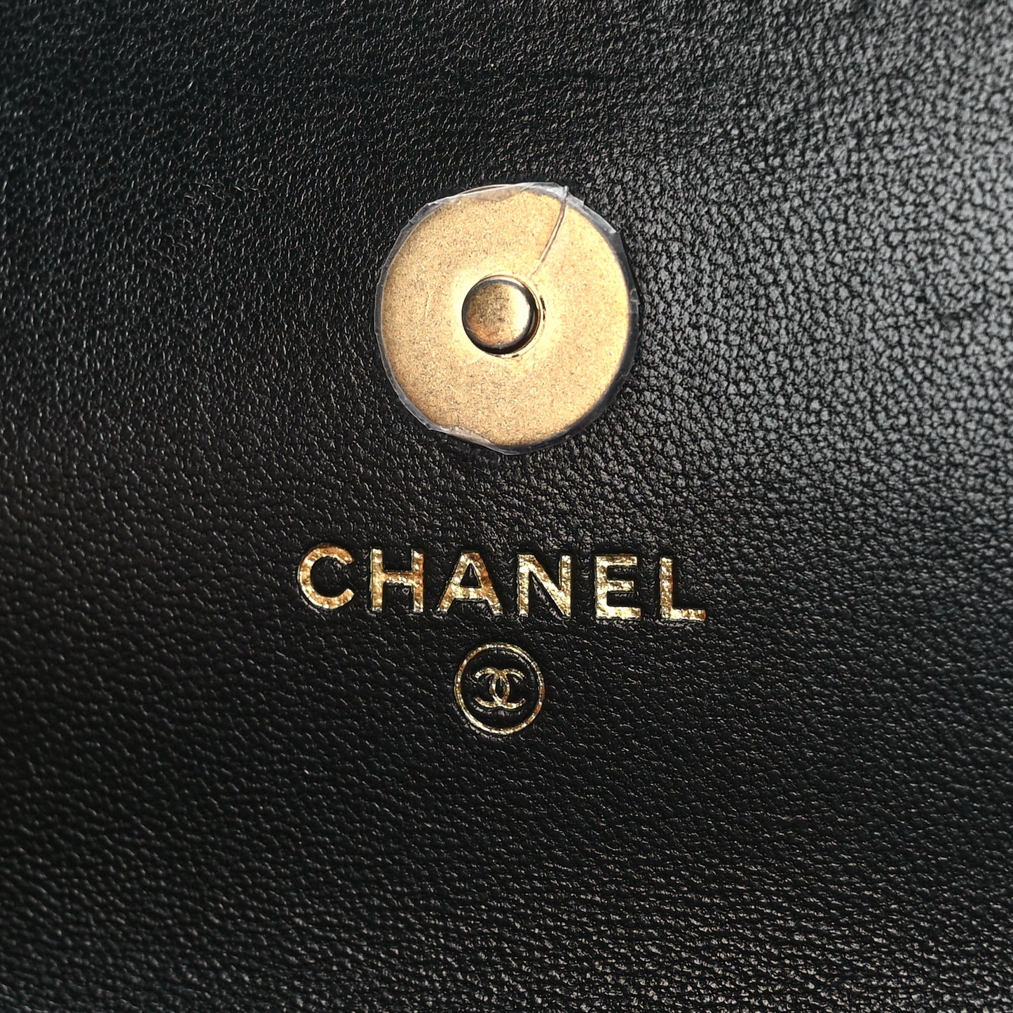 Lambskin Quilted Chanel 19 Flap Phone Holder With Chain Black