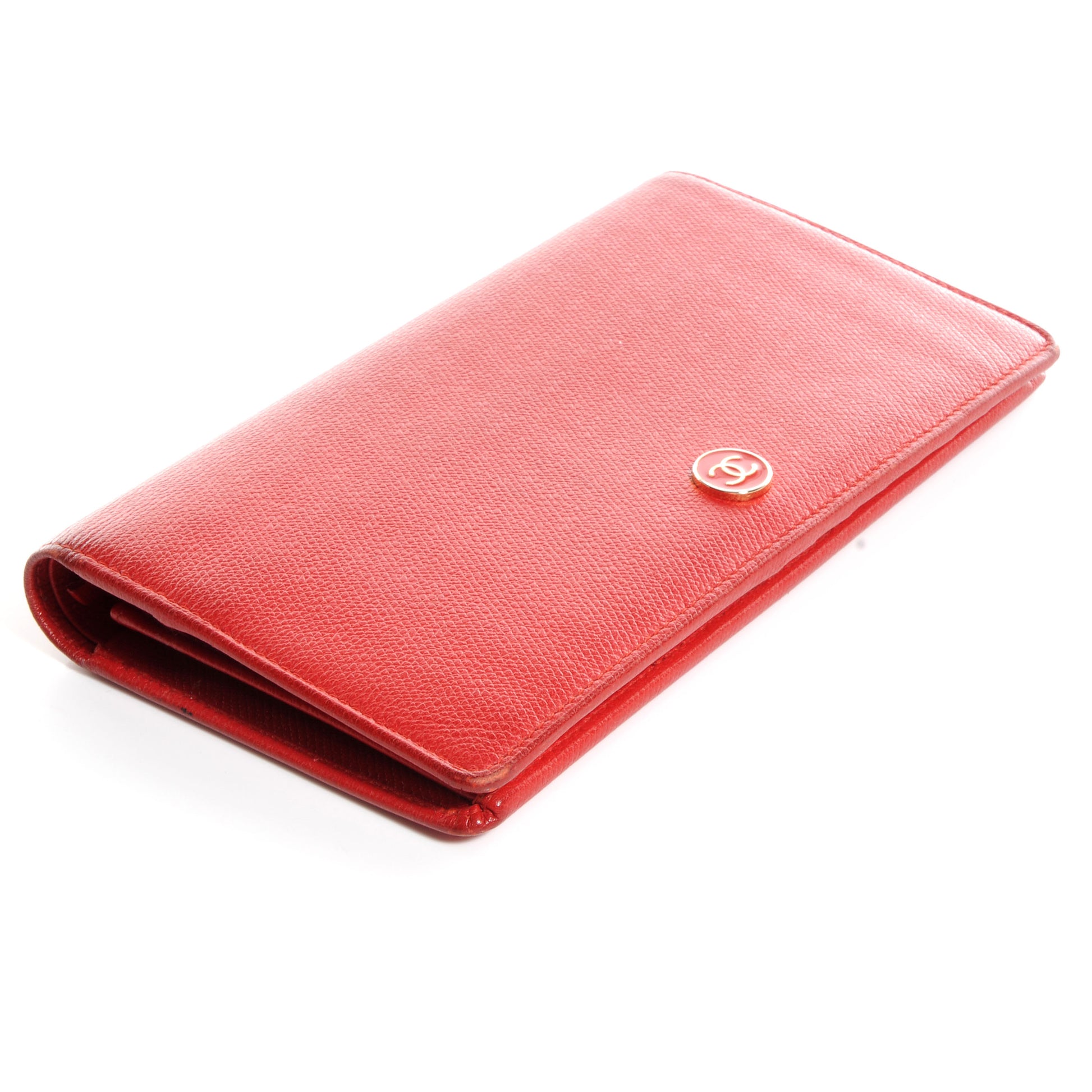 Chanel Calfskin Yen Wallet Red 4 of 9