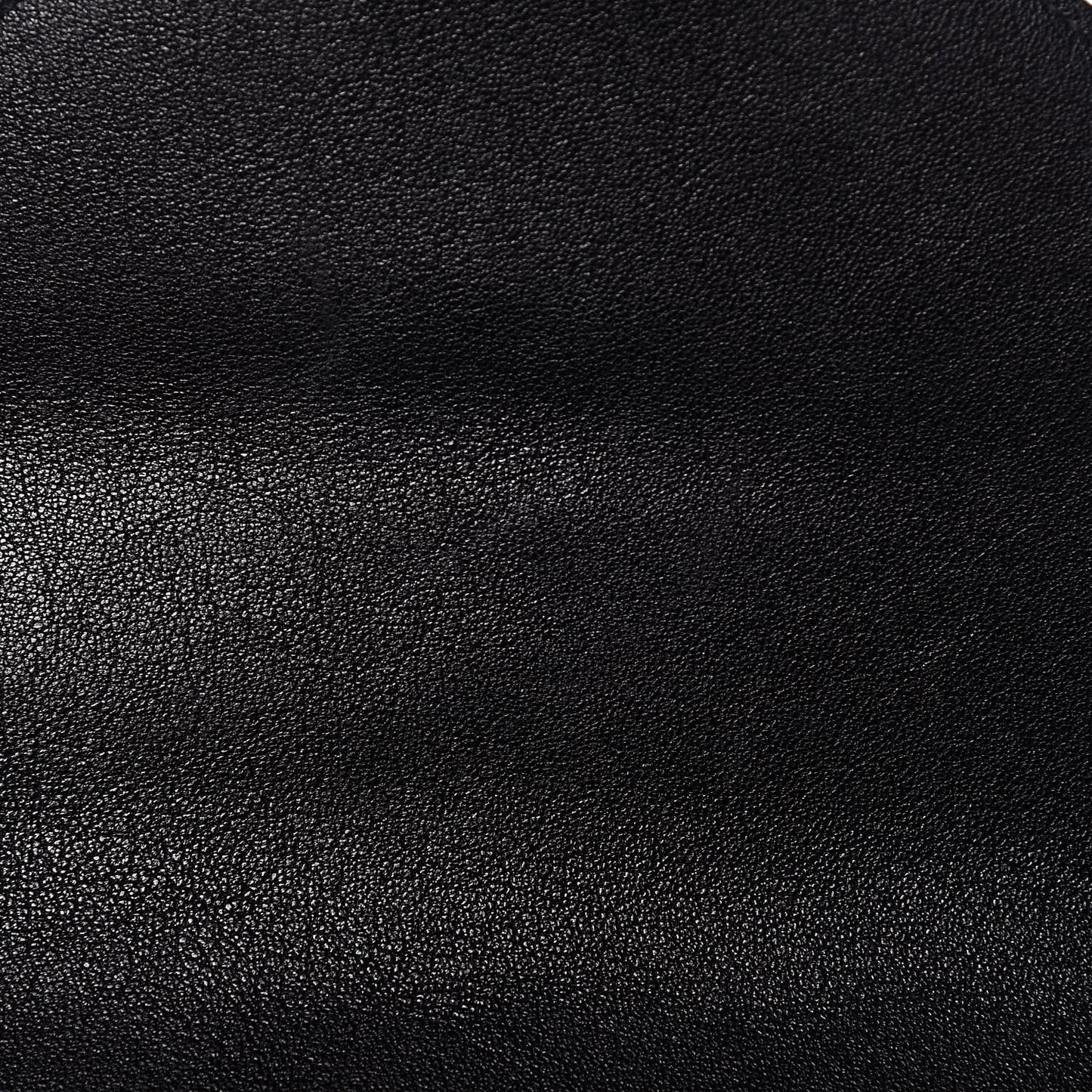 Sheepskin Matelasse Chevron Monogram Medium College Bag Black