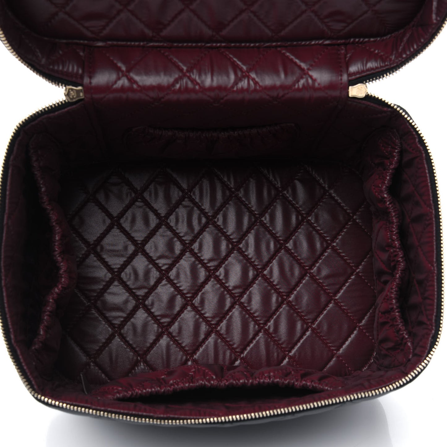 Caviar Quilted Large Vanity Pouch Black