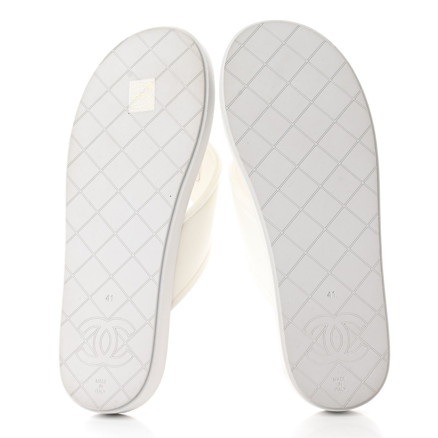 Fabric CC Thong Sandals 41 White