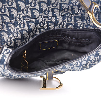 Christian Dior Monogram Saddle Bag Blue 4 of 12
