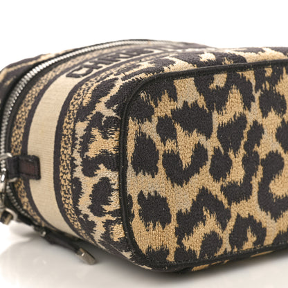 Christian Dior Canvas Mizza Embroidered Small Leopard Travel Vanity Case Beige 7 of 8