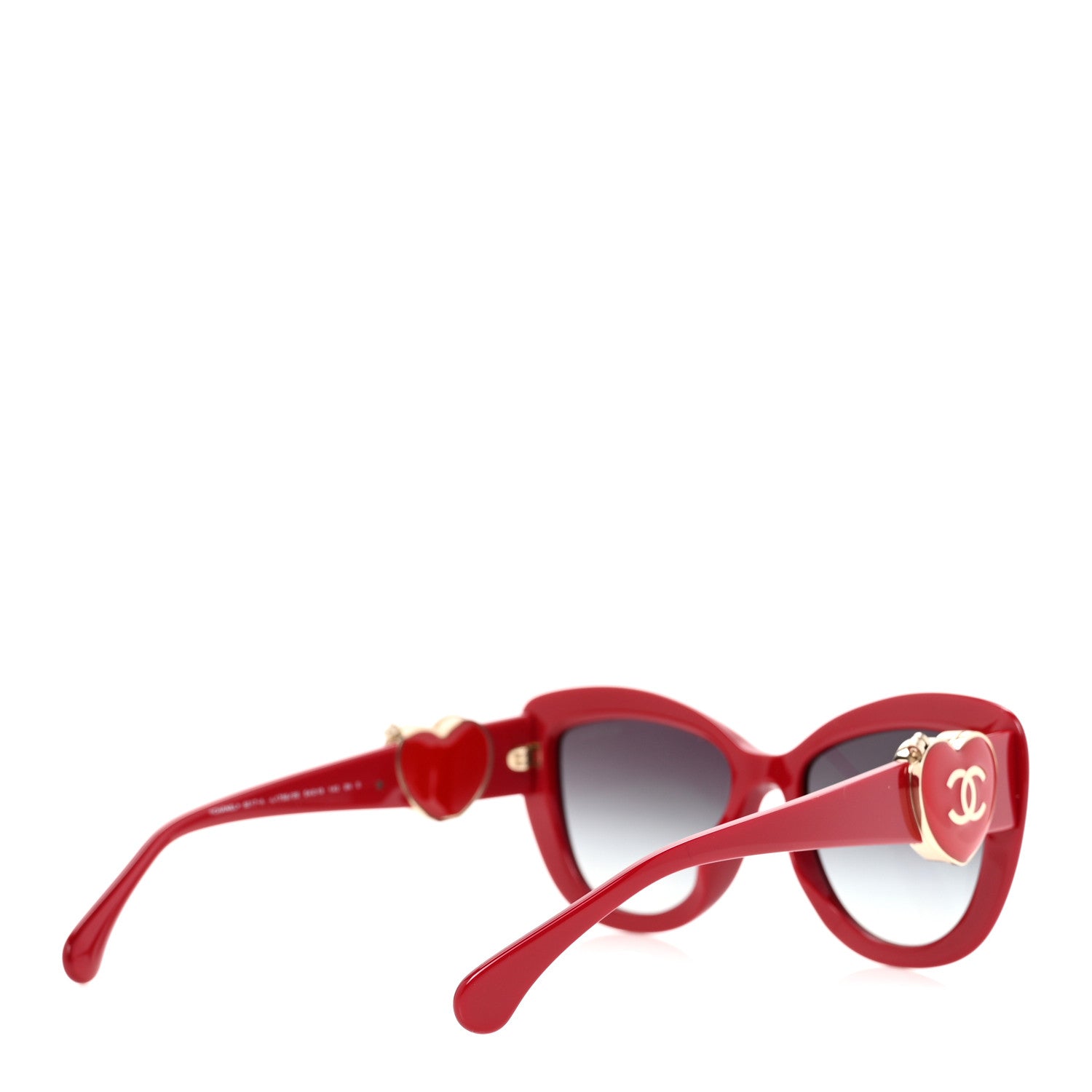Chanel Acetate Enamel Heart Butterfly Sunglasses 5517-A Red