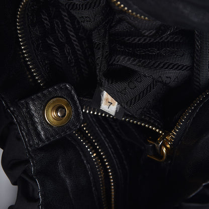 Prada Tessuto Nylon Jacquard Logo Tote Nero Black 7 of 19