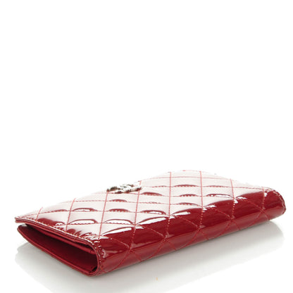 Chanel Patent Quilted Brilliant Yen Wallet Red 4 of 10