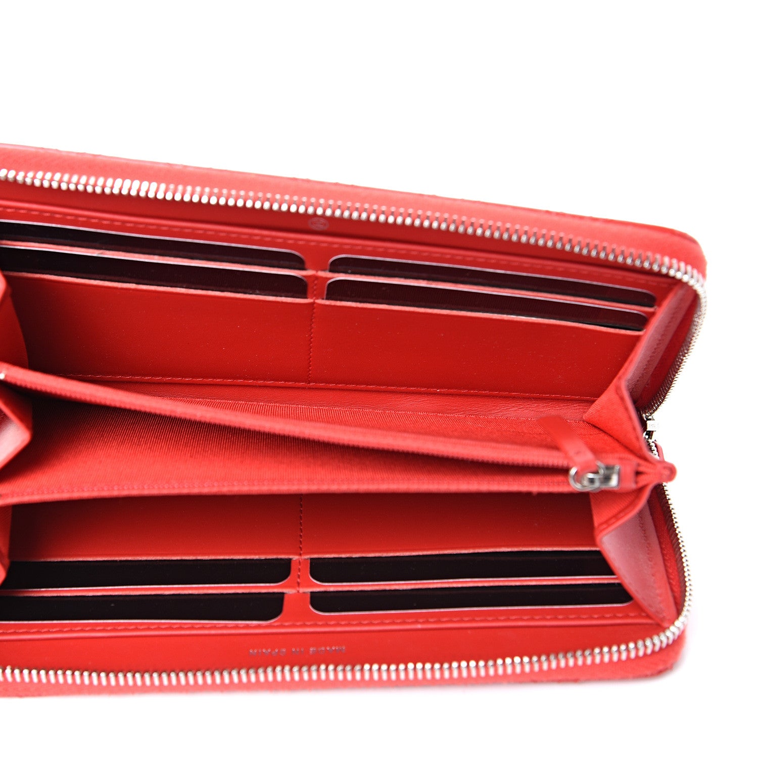 Chanel Patent Quilted Double Stitched Zip Around Wallet Red 4 of 11
