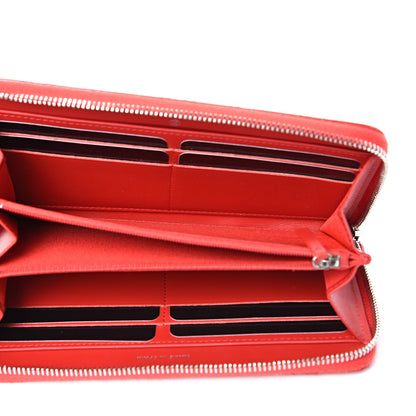 Chanel Patent Quilted Double Stitched Zip Around Wallet Red 4 of 11