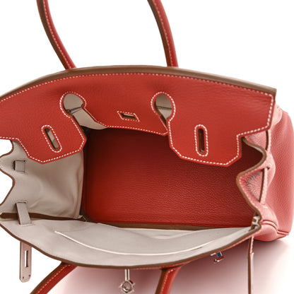 Hermes Togo Eclat Birkin 30 Sanguine White 5 of 10