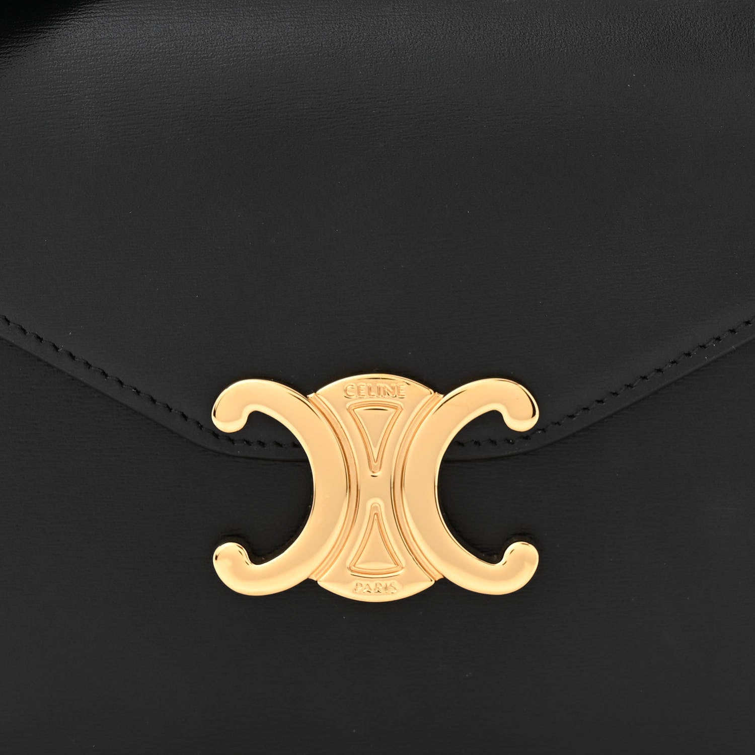 Celine Shiny Calfskin Triomphe Margo Wallet on Chain Black 8 of 12