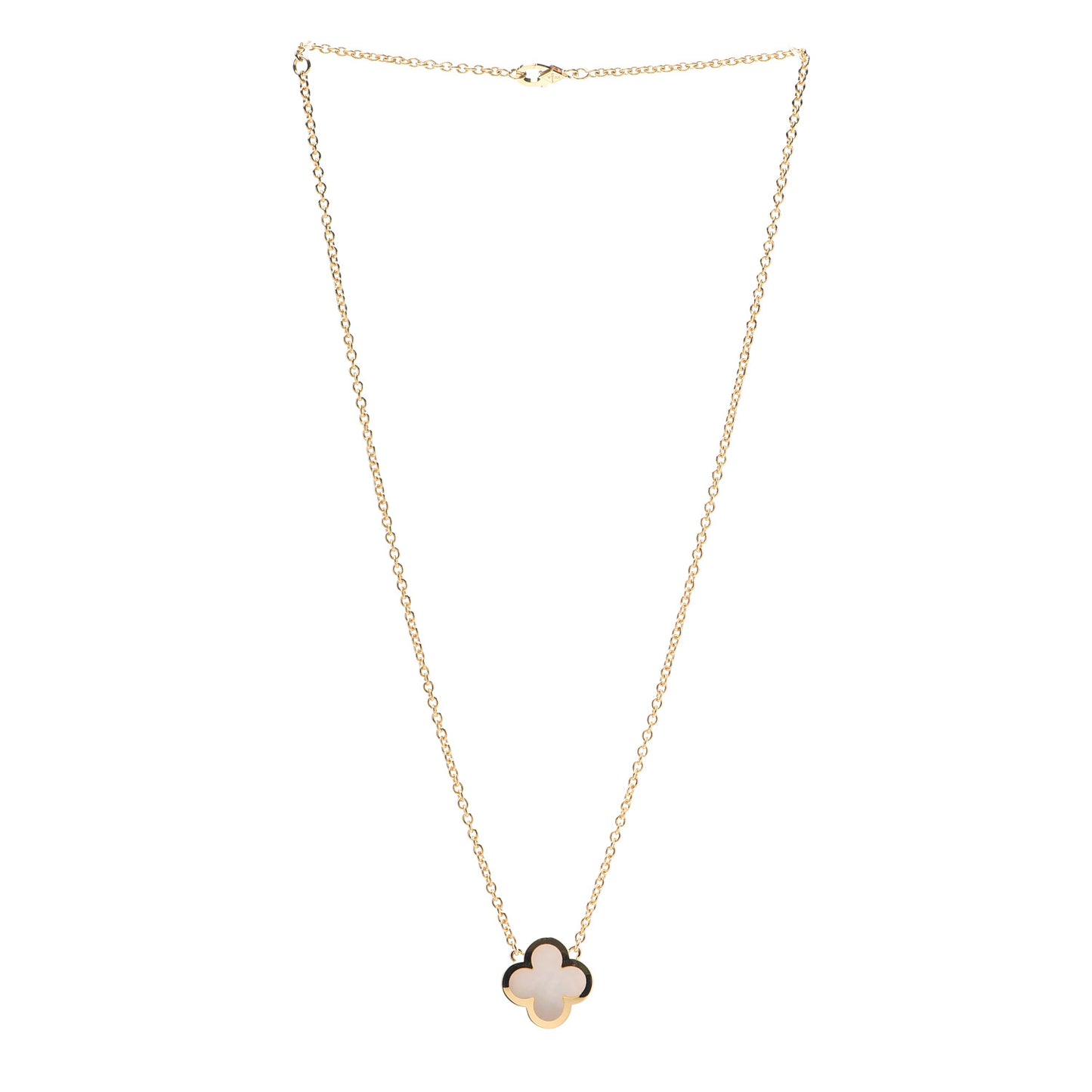 18K Yellow Gold Mother of Pearl Pure Alhambra Pendant Necklace
