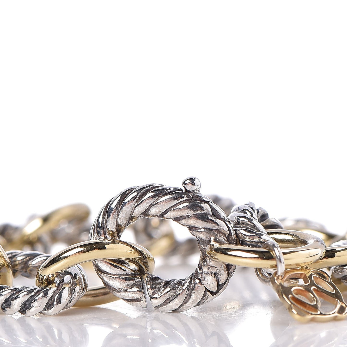 Sterling Silver 18K Yellow Gold 10mm Medium Oval Link Bracelet