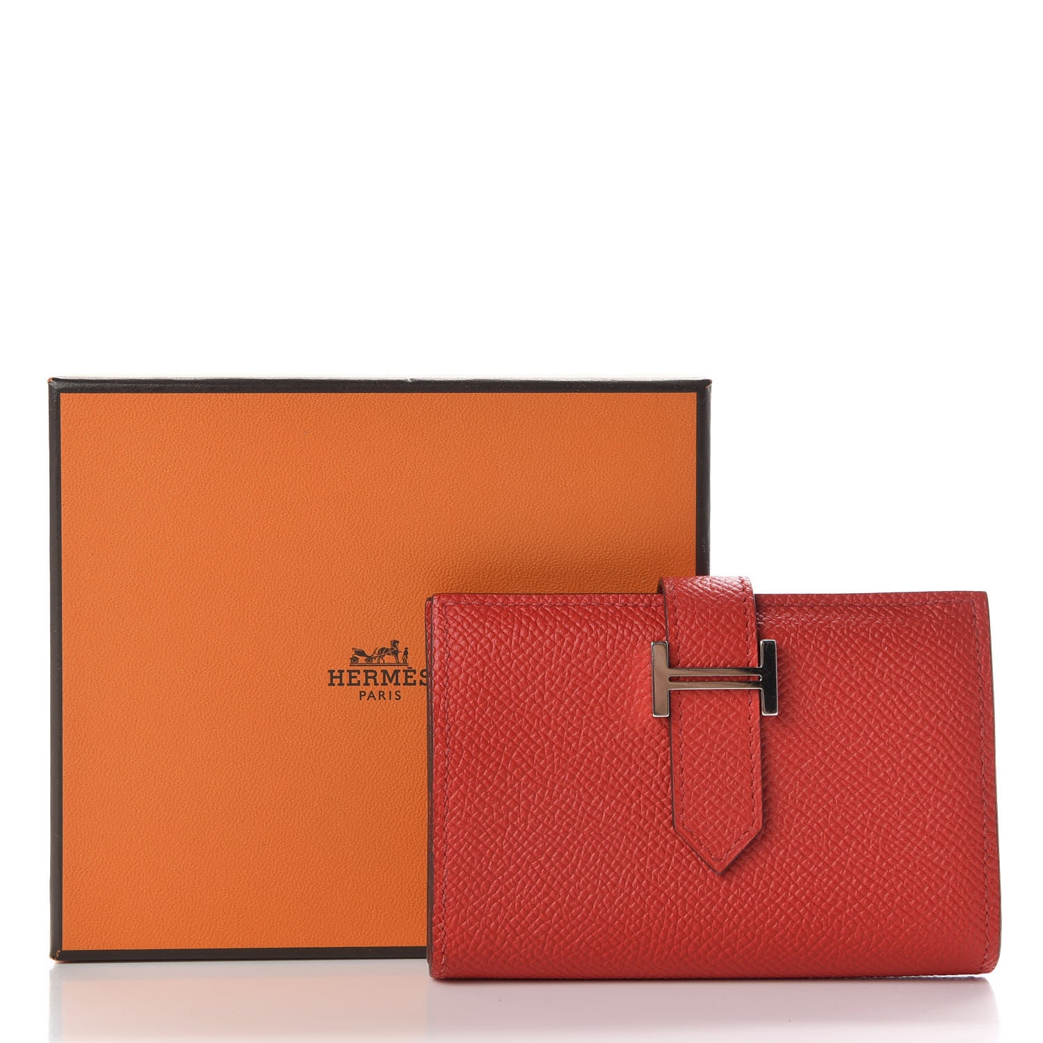 Hermes Epsom Mini Bearn Wallet Rouge De Coeur 7 of 7