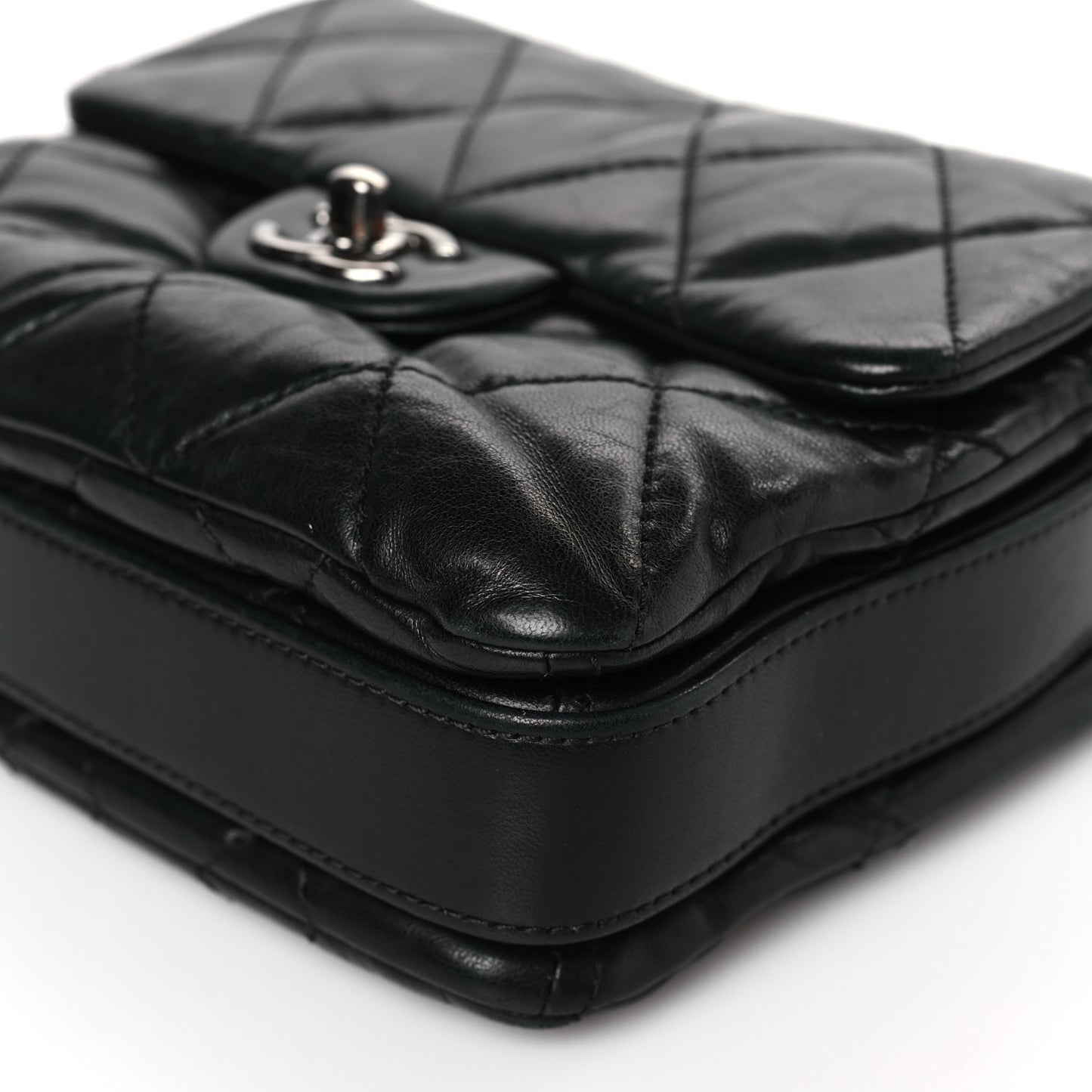 Lambskin Quilted Mini Chanel 3 Flap Black