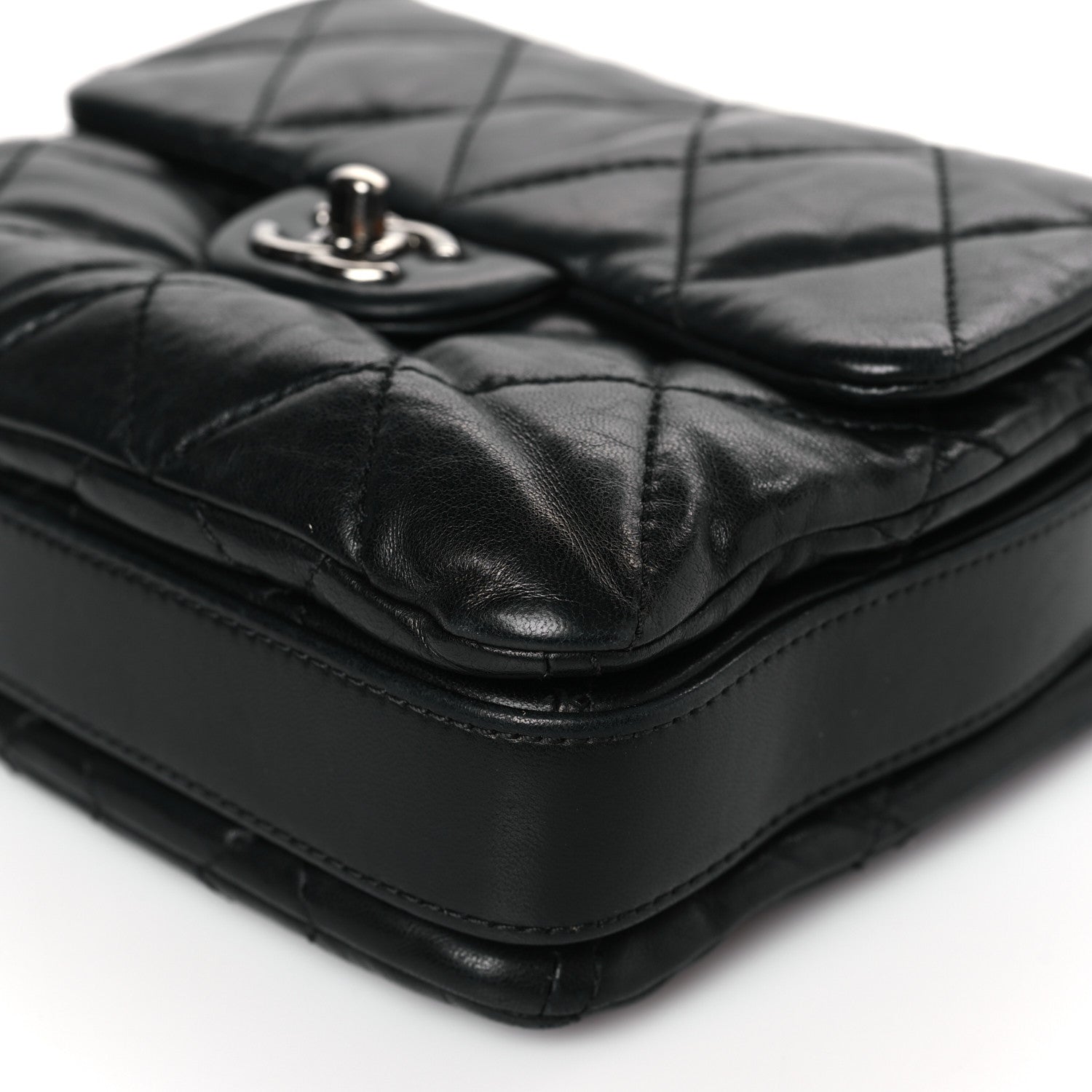 Chanel Lambskin Quilted Mini Chanel 3 Flap Black 9 of 9