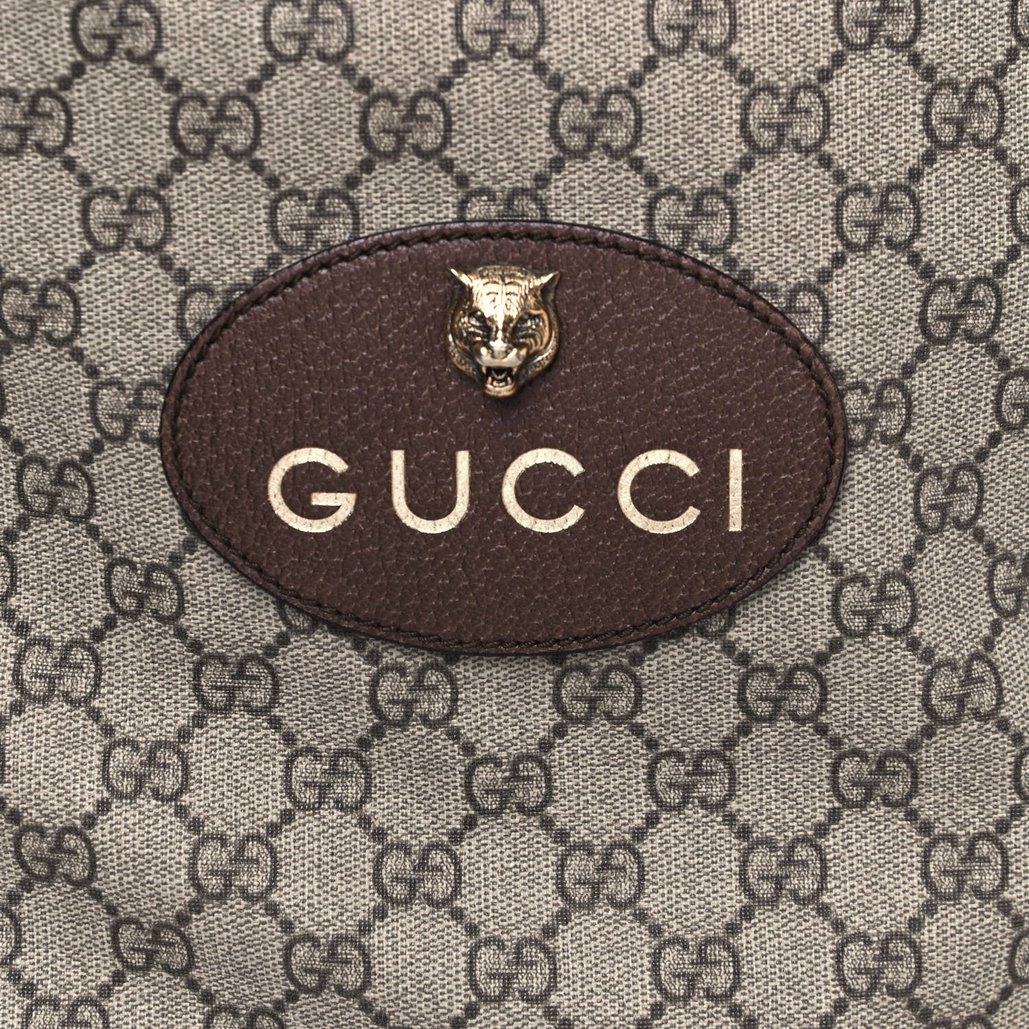 Gucci GG Supreme Monogram Neo Vintage Drawstring Bucket Backpack Beige New Acero Crop 8 of 12