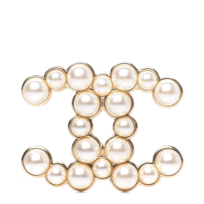 Chanel Pearl CC Brooch Light Gold 1 of 5