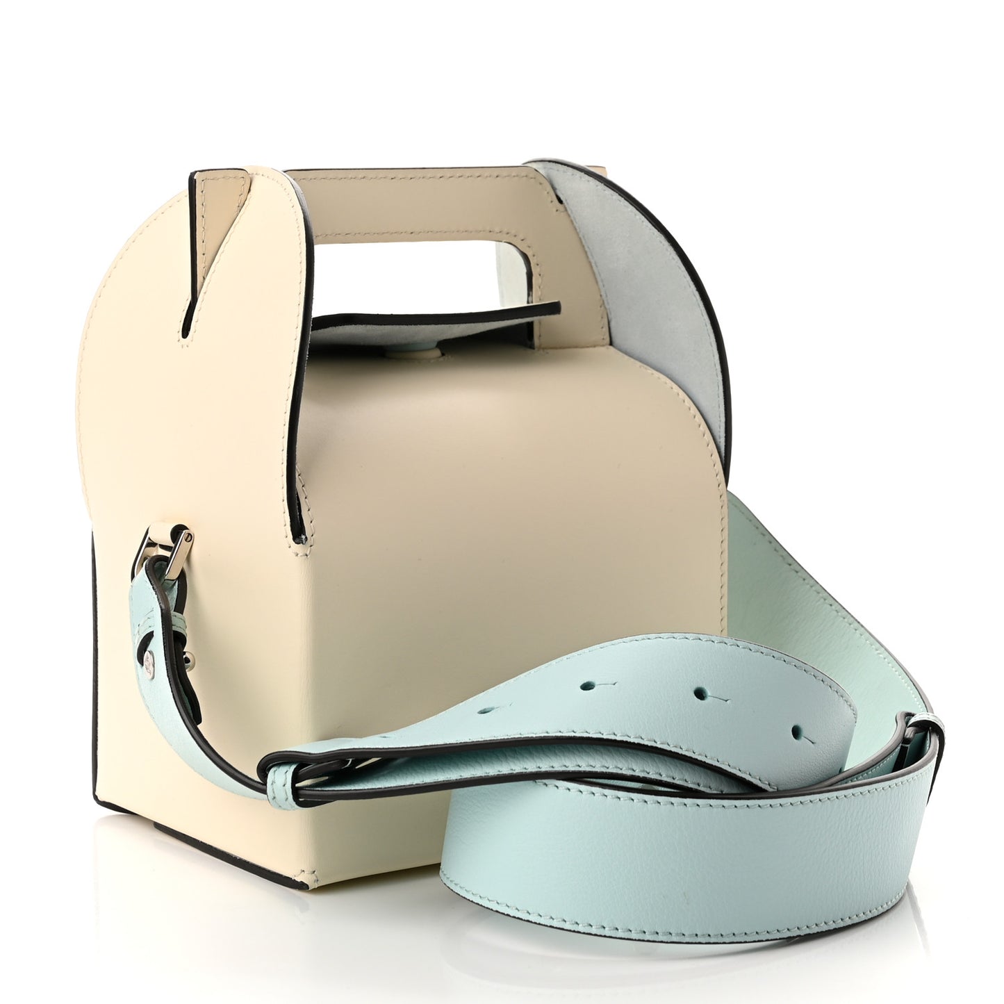 Nomad Calfskin Happy Box Shoulder Bag White
