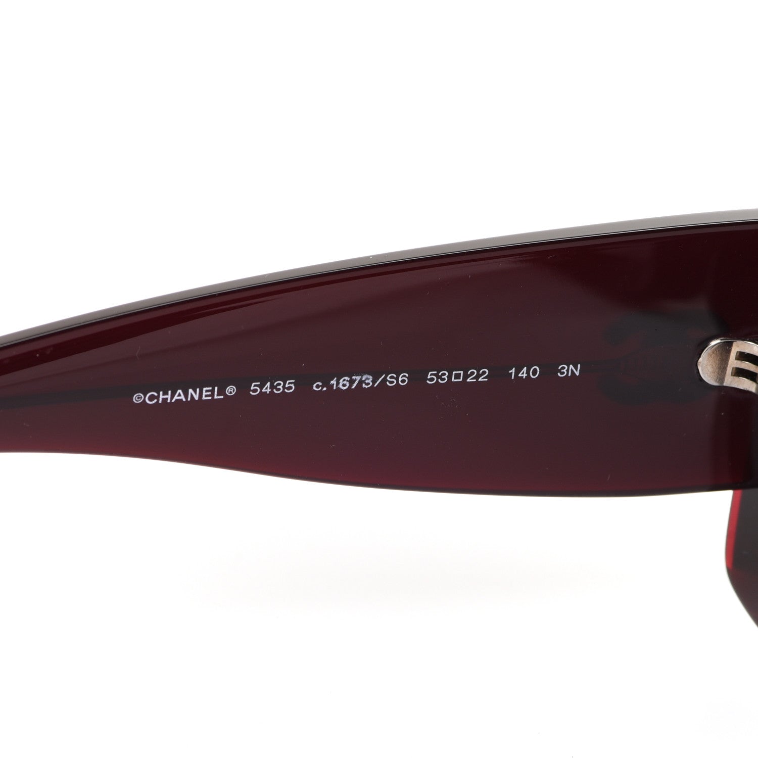Chanel Acetate Rectangle Sunglasses 5435 Burgundy 5 of 9