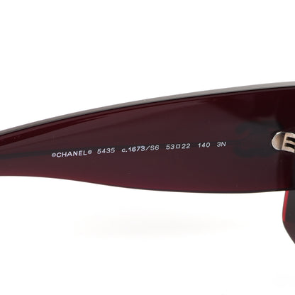 Chanel Acetate Rectangle Sunglasses 5435 Burgundy 5 of 9