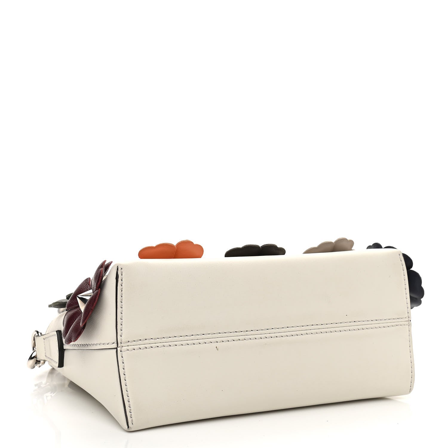 Fendi Vitello Century Nappa Flowerland Studded Mini By The Way Boston Bag White Ice Multicolor 4 of 16