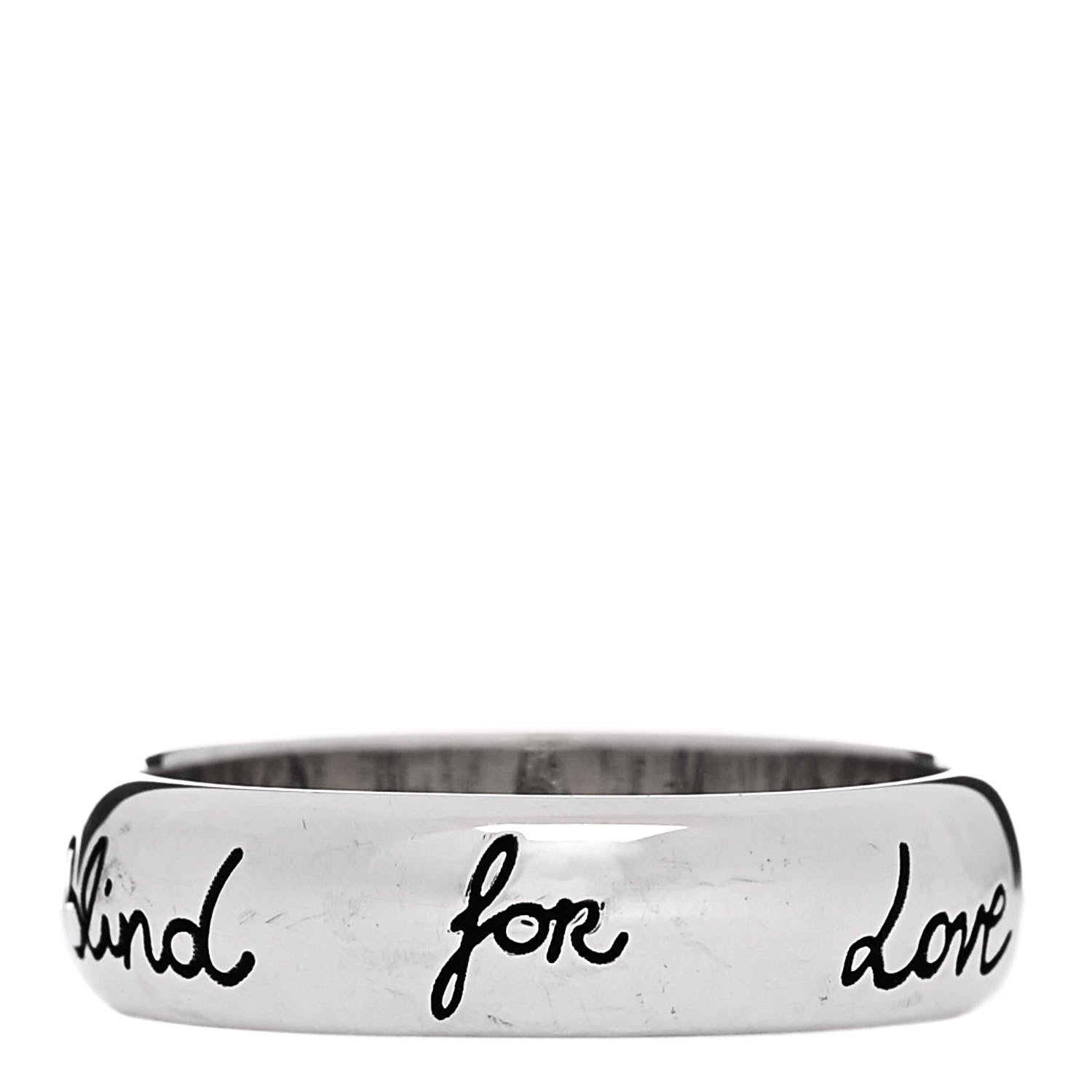 Gucci Sterling Silver Blind for Love Band Ring 50 5.5 1 of 5