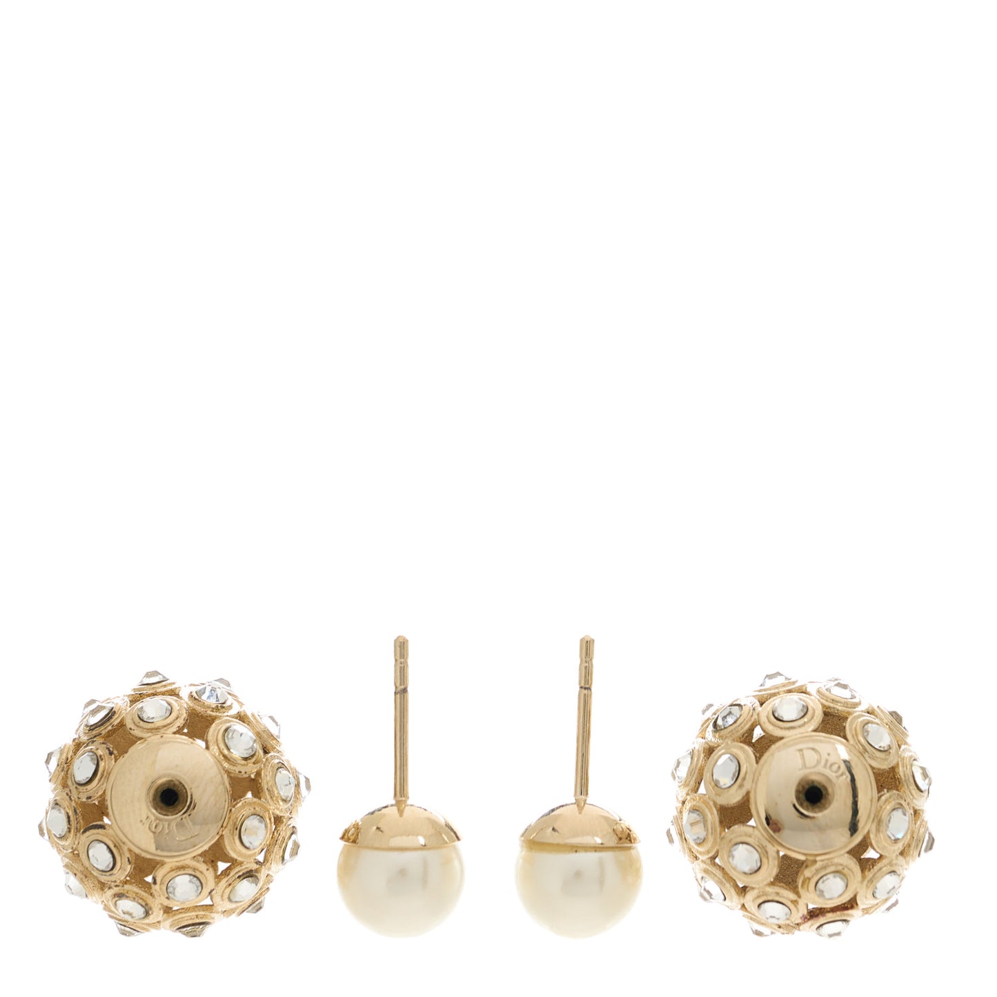 Pearl Crystal Mise En Dior Tribales Earrings Gold