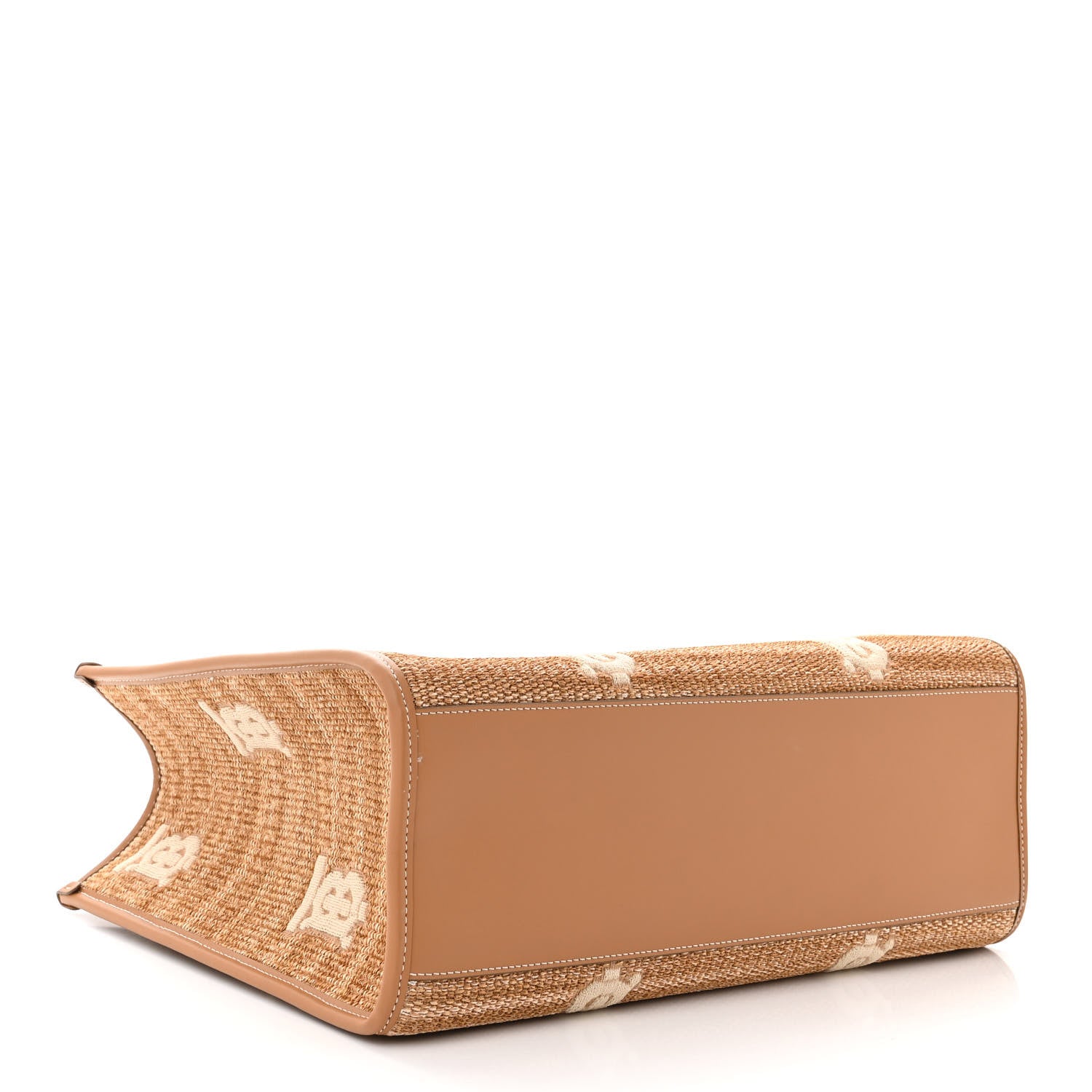 Burberry Raffia Calfskin Large Freya Tote Natural 4 of 10