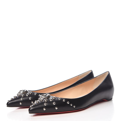 Christian Louboutin Kid Door Knock Flats 36.5 Black 3 of 8
