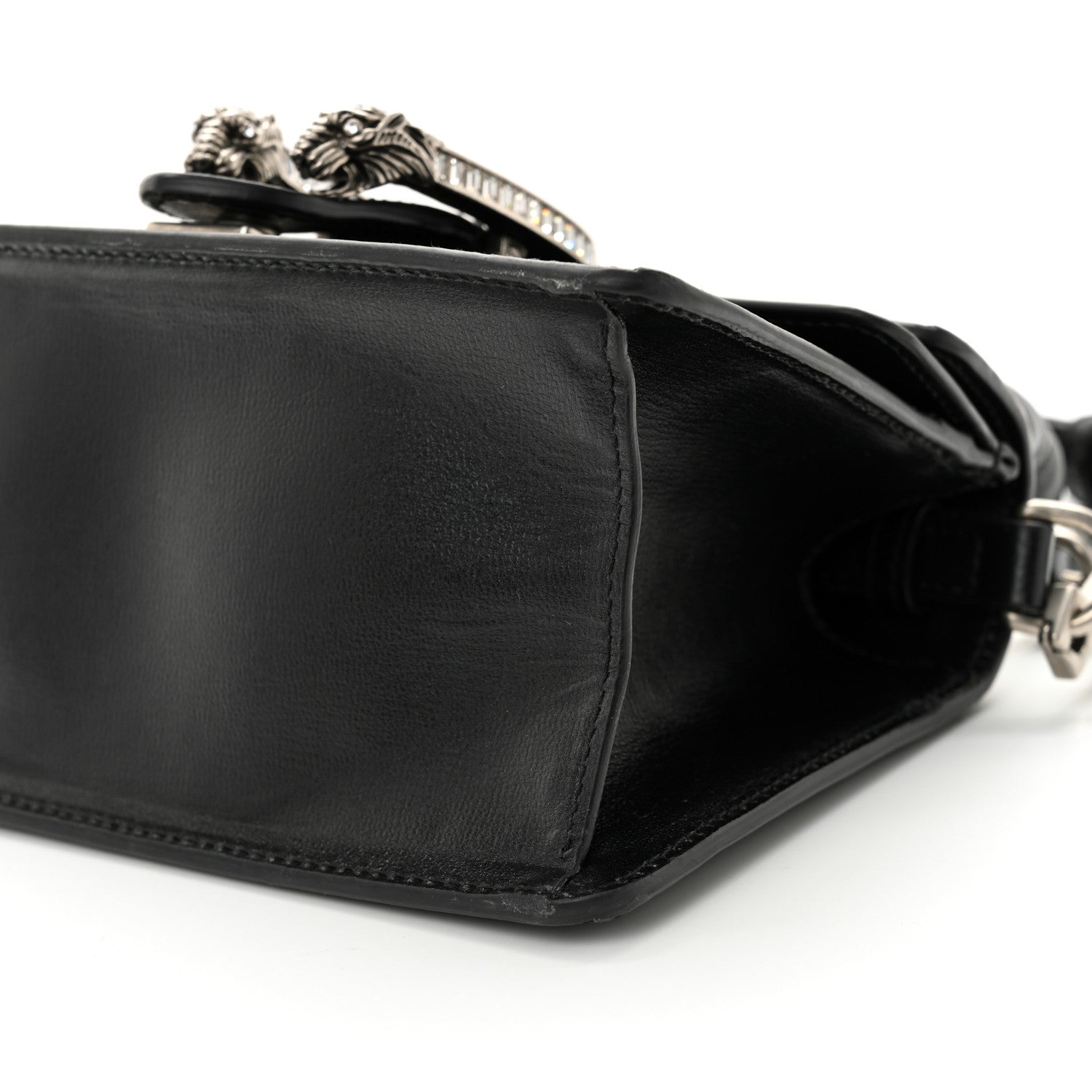 Gucci Satin Crystal GG Monogram Mini Dionysus Top Handle Bag Black 9 of 12