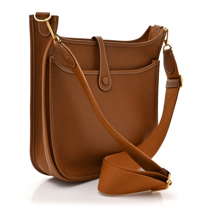 Hermes Taurillon Clemence Evelyne III PM Gold 3 of 12