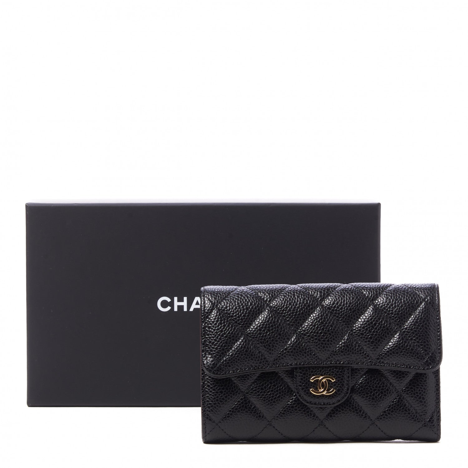 Chanel Caviar Quilted Medium Flap Wallet Black 10 of 10