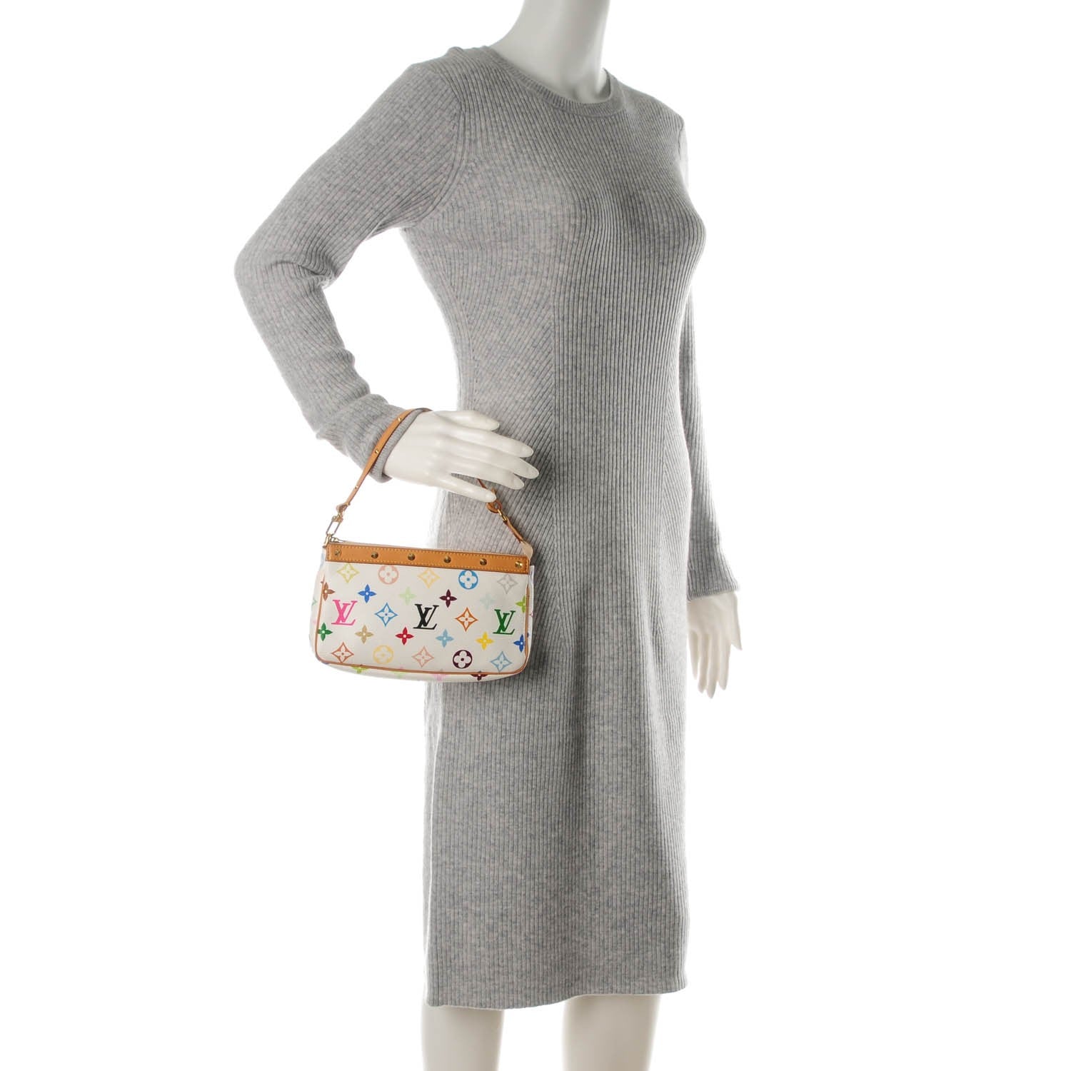 Louis Vuitton Monogram Multicolor Pochette Accessories White 2 of 8