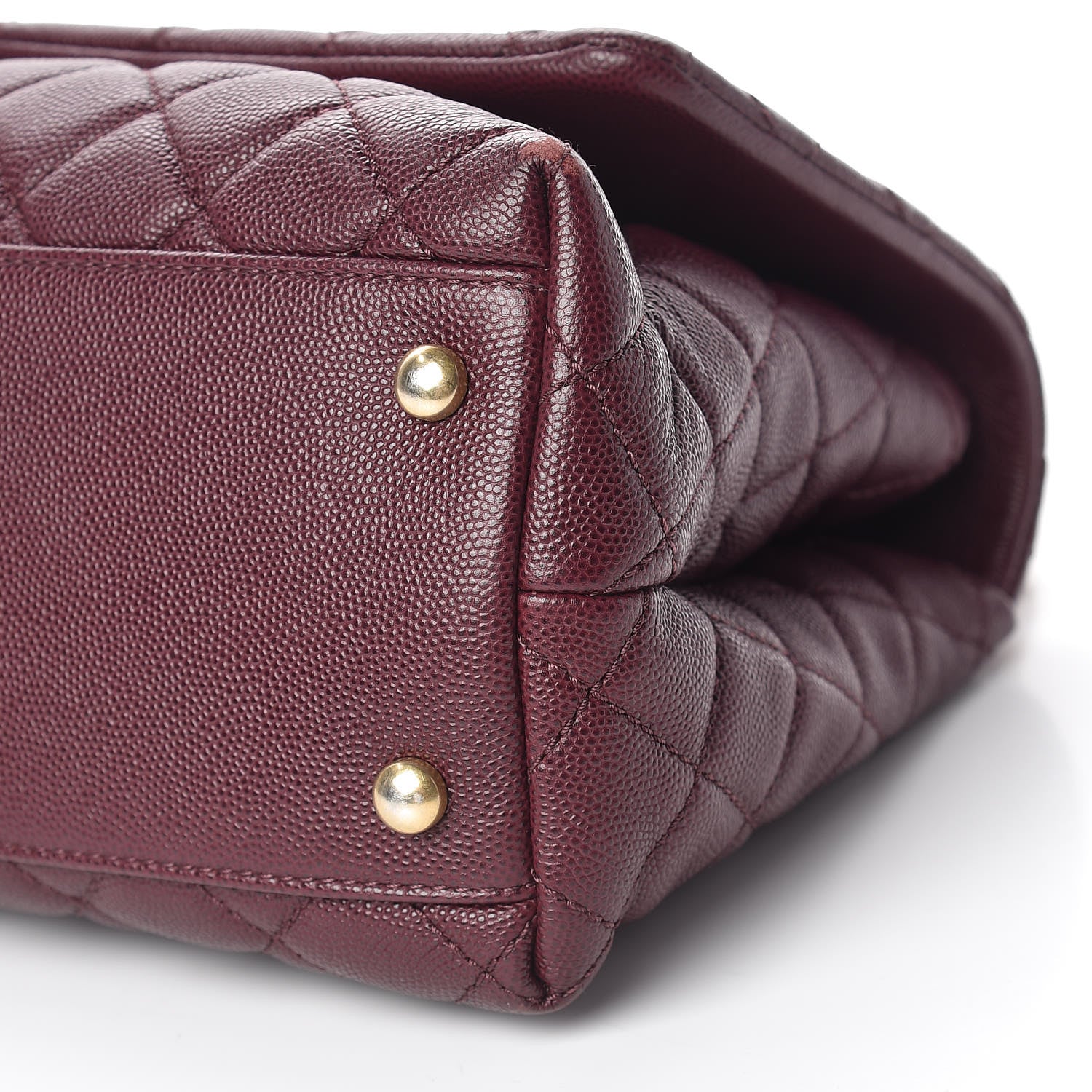 Chanel Caviar Elaphe Quilted Small Coco Handle Flap Burgundy 10 of 14