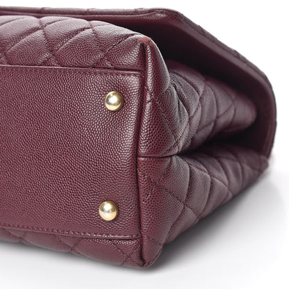 Chanel Caviar Elaphe Quilted Small Coco Handle Flap Burgundy 10 of 14