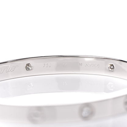 Cartier 18K White Gold 6 Diamond LOVE Bracelet 17 5 of 6
