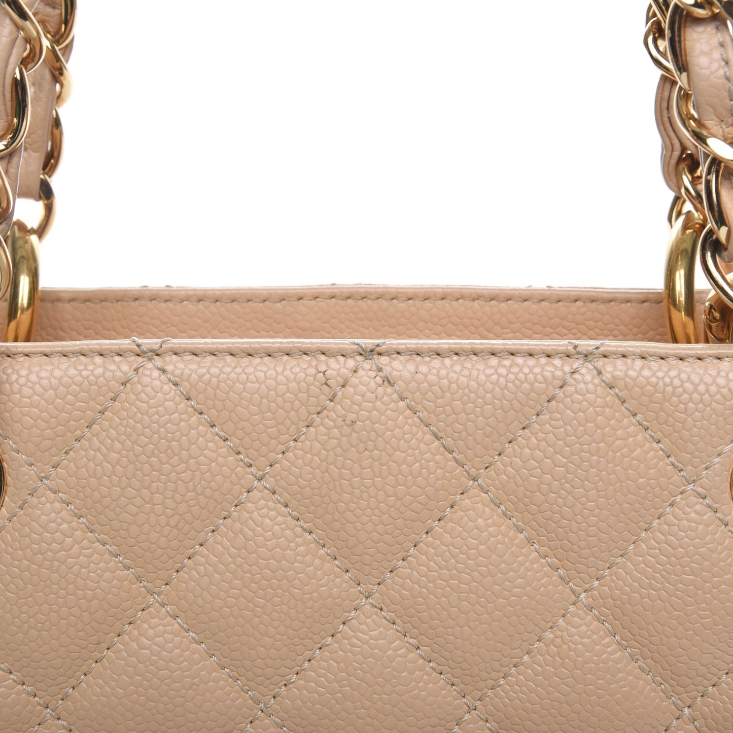 Caviar Quilted Grand Shopping Tote GST Beige Clair
