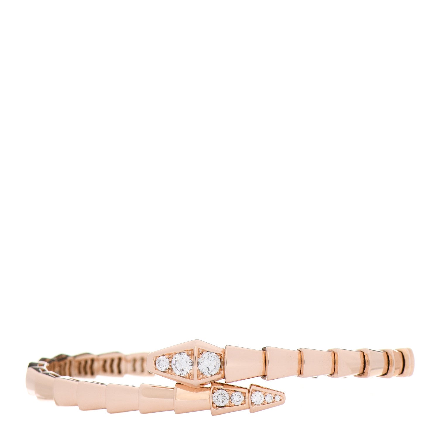Bulgari 18K Rose Gold Diamond Serpenti Viper Bracelet S 1 of 4