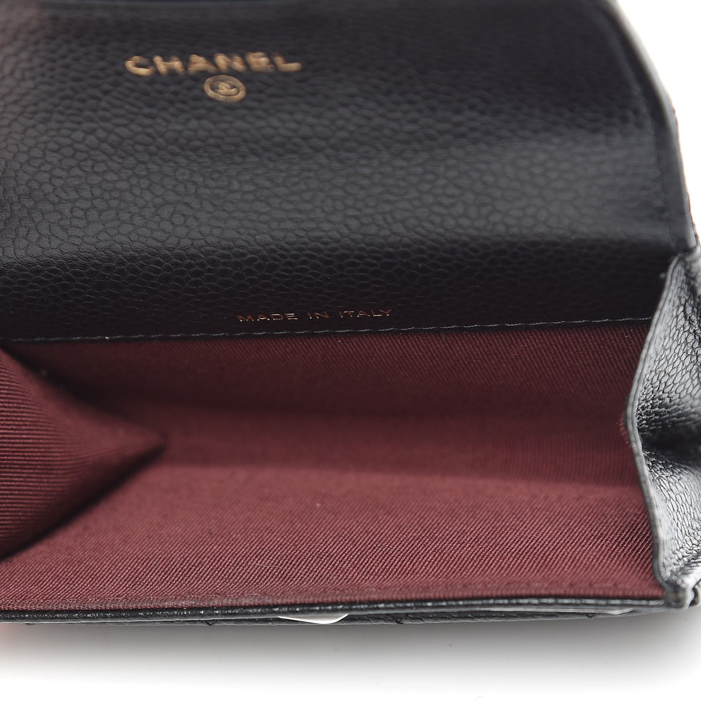 Caviar Quilted Flap Card Holder Black