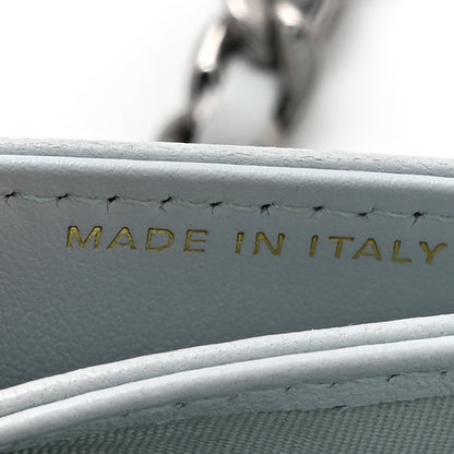 Chanel Lambskin Quilted Chanel 19 Flap Card Holder With Chain Light Blue 7 of 11