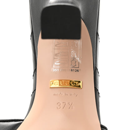 Gucci Nappa Matelasse Monochrome GG Marmont 75mm Slide Sandals 37.5 Black 6 of 10