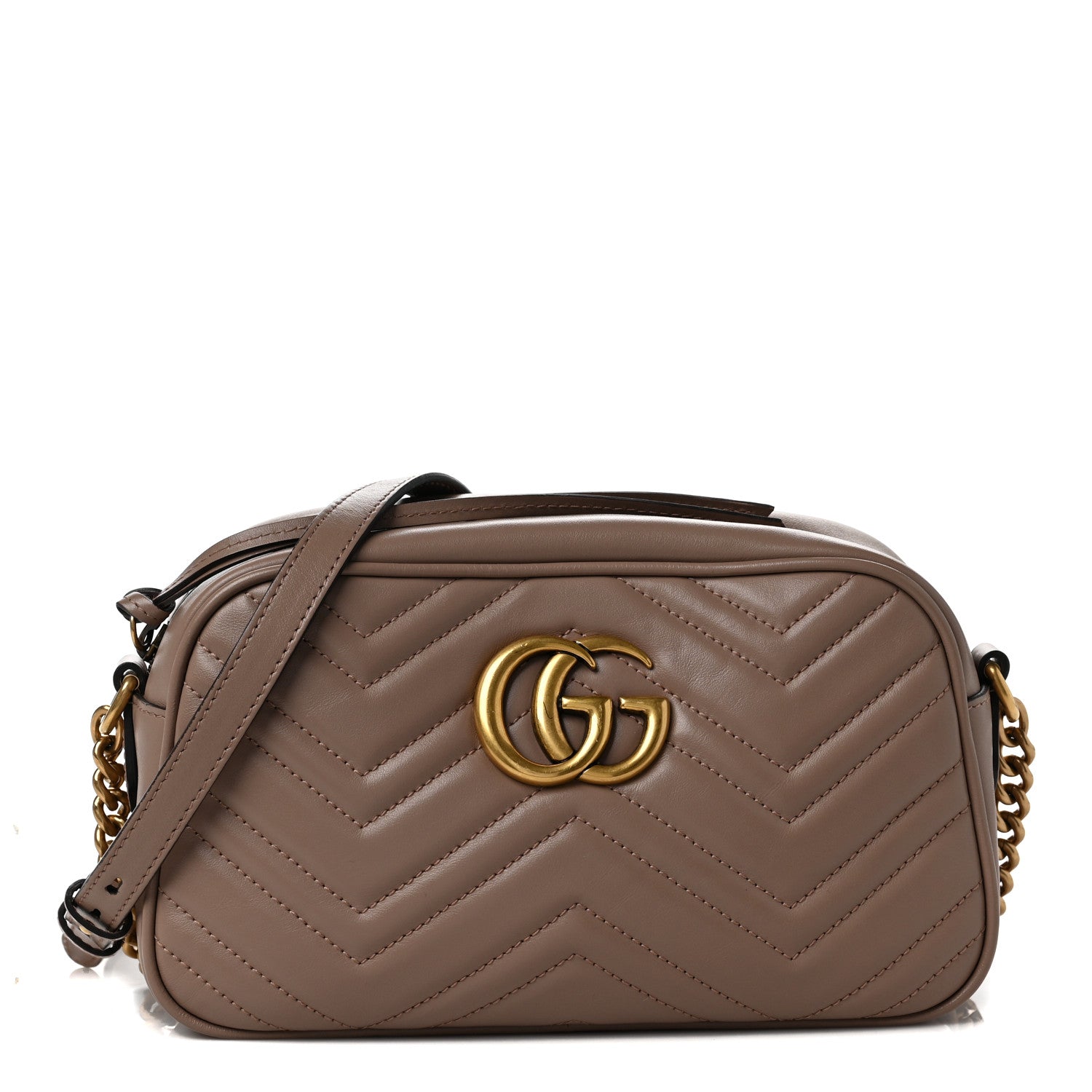 Gucci Calfskin Matelasse Small GG Marmont Chain Shoulder Bag Porcelain Rose 1 of 12