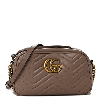 Gucci Calfskin Matelasse Small GG Marmont Chain Shoulder Bag Porcelain Rose 1 of 12