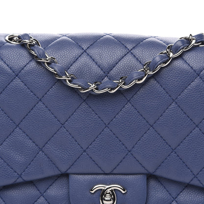 Chanel Washed Caviar Jumbo Single Flap Blue 10 of 10